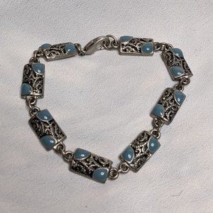 [2/$40] Antique Bracelet - Silver with blue